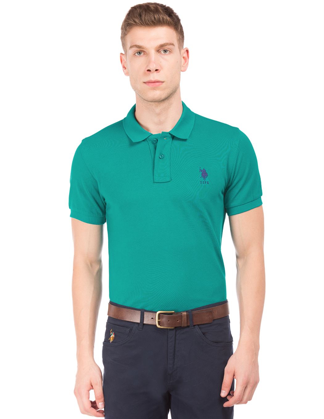 U.S. Polo Assn. Men Casual Wear Green T-Shirt